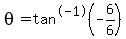 theta=tan%5E-1%28-6%2F6%29