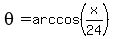 theta+=+arccos%28x%2F24%29