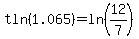 tln%281.065%29+=+ln%2812%2F7%29