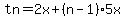 tn=+2x%2B%28n-1%295x