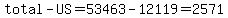 total-US=53463-12119=2571