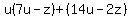 u%287u-z%29%2B%2814u-2z%29