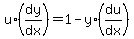 u%2A%28dy%2Fdx%29+=+1+-+y%2A%28du%2Fdx%29