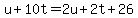 u%2B10t=2u%2B2t%2B26
