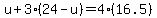 u%2B3%2824-u%29=4%2816.5%29
