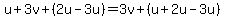 u%2B3v%2B%282u-3u%29=3v%2B%28u%2B2u-3u%29