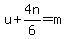 u%2B4n%2F6=m