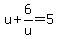 u%2B6%2Fu=5