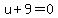 u%2B9=0