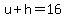 u%2Bh=16