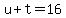 u%2Bt=16