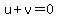 u%2Bv=0