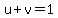 u%2Bv=1