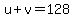 u%2Bv=128