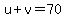 u%2Bv=70