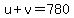 u%2Bv=780