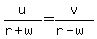 u%2F%28r%2Bw%29=v%2F%28r-w%29