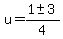 u=%281%2B-+3%29%2F4
