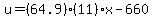 u=%2864.9%29%2811%29x-660