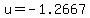 u=-1.2667