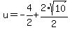 u=-4%2F2%2B2%2Asqrt%2810%29%2F2