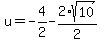 u=-4%2F2-2%2Asqrt%2810%29%2F2