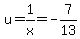 u=1%2Fx=-7%2F13