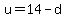 u=14-d