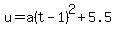 u=a%28t-1%29%5E2%2B5.5