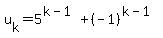 u%5Bk%5D+=+5%5E%28k-1%29%2B%28-1%29%5E%28k-1%29