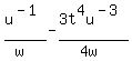 u%5E%28-1%29%2F%28w%29-3t%5E4u%5E%28-3%29%2F%284w%29