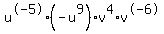 u%5E-+5%28-+u%5E9%29+%2A+v%5E4+%2A+v%5E-+6