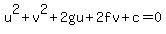 u%5E2%2Bv%5E2%2B2gu%2B2fv%2Bc=0
