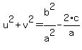 u%5E2%2Bv%5E2=b%5E2%2Fa%5E2-2%2Ac%2Fa