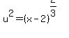 u%5E2=%28x-2%29%5E%282%2F3%29