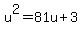 u%5E2=81u%2B3