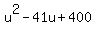 u%5E2+-+41u+%2B+400
