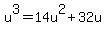 u%5E3=14u%5E2%2B32u