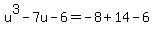 u%5E3-7u-6=-8%2B14-6
