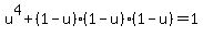u%5E4%2B%281-u%29%281-u%29%281-u%29=1