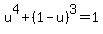 u%5E4%2B%281-u%29%5E3=1