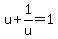 u+%2B+1%2Fu+=+1
