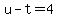 u-t=4