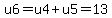 u6=u4%2Bu5=13