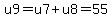 u9=u7%2Bu8=55