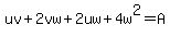 uv%2B2vw%2B2uw%2B4w%5E2=A