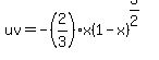 uv=-%282%2F3%29x%281-x%29%5E%283%2F2%29