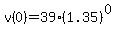 v%280%29=39%281.35%29%5E0