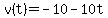 v%28t%29=-10-10t