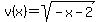 v%28x%29=sqrt%28-x-2%29